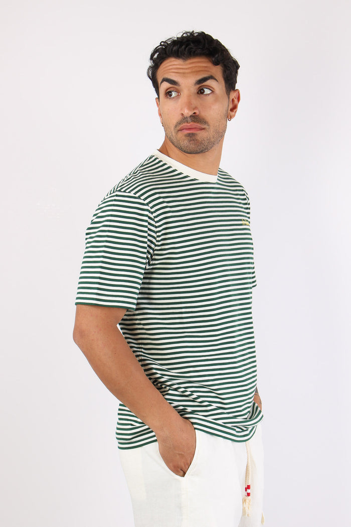 T-shirt Righe Verde/bianco-5