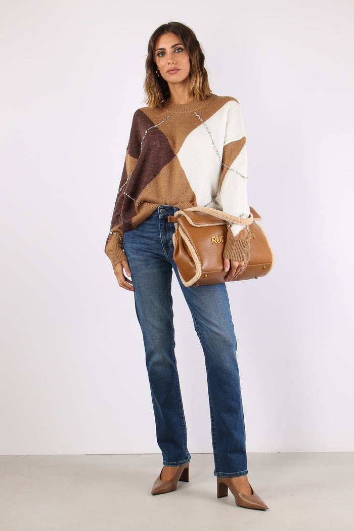 Denim Tessuto Misto Lana Denim Scuro-5