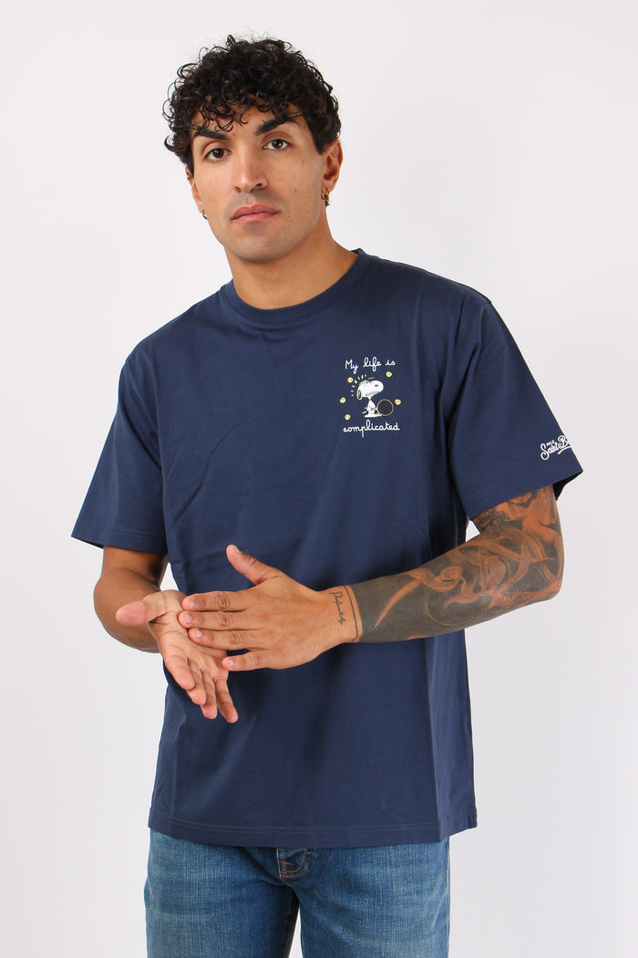T-shirt Snoopy Complicated Blu