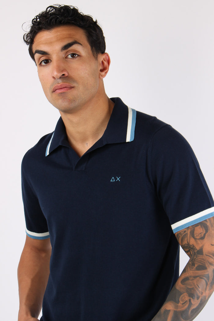 Polo Derby Filo Riga Contrasto Navy Blue-7