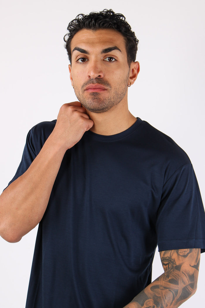 T-shirt Tencel Blu Navy-7