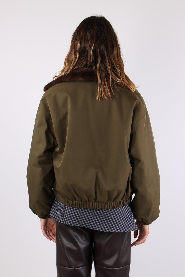 Bomber Inserto Ecopelliccia Militare-5