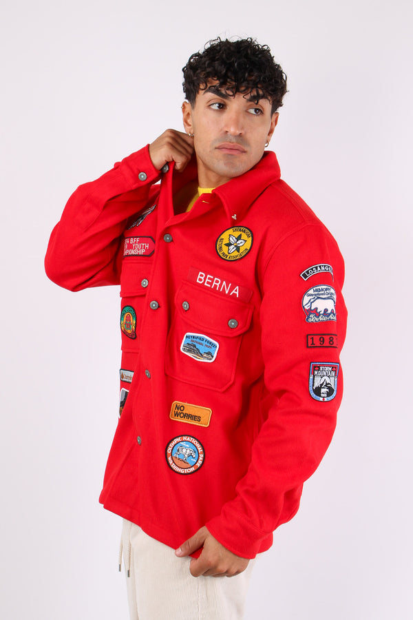 Giacca Misto Lana Patch Rubino-2