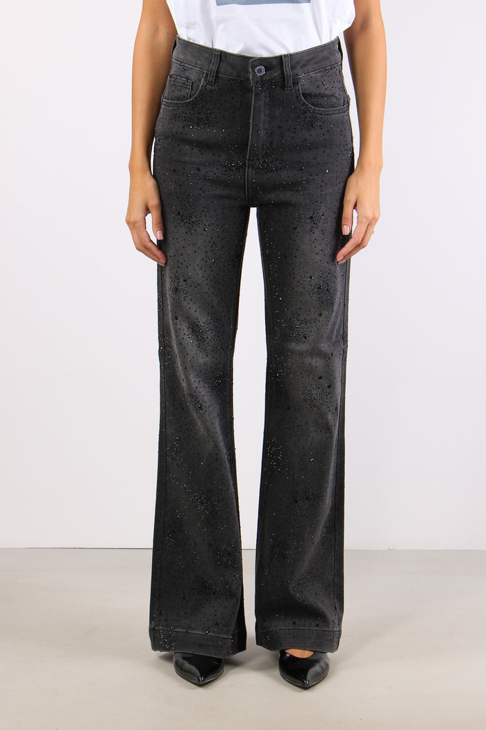 Denim Straight Gamba Strass Denim Black-2