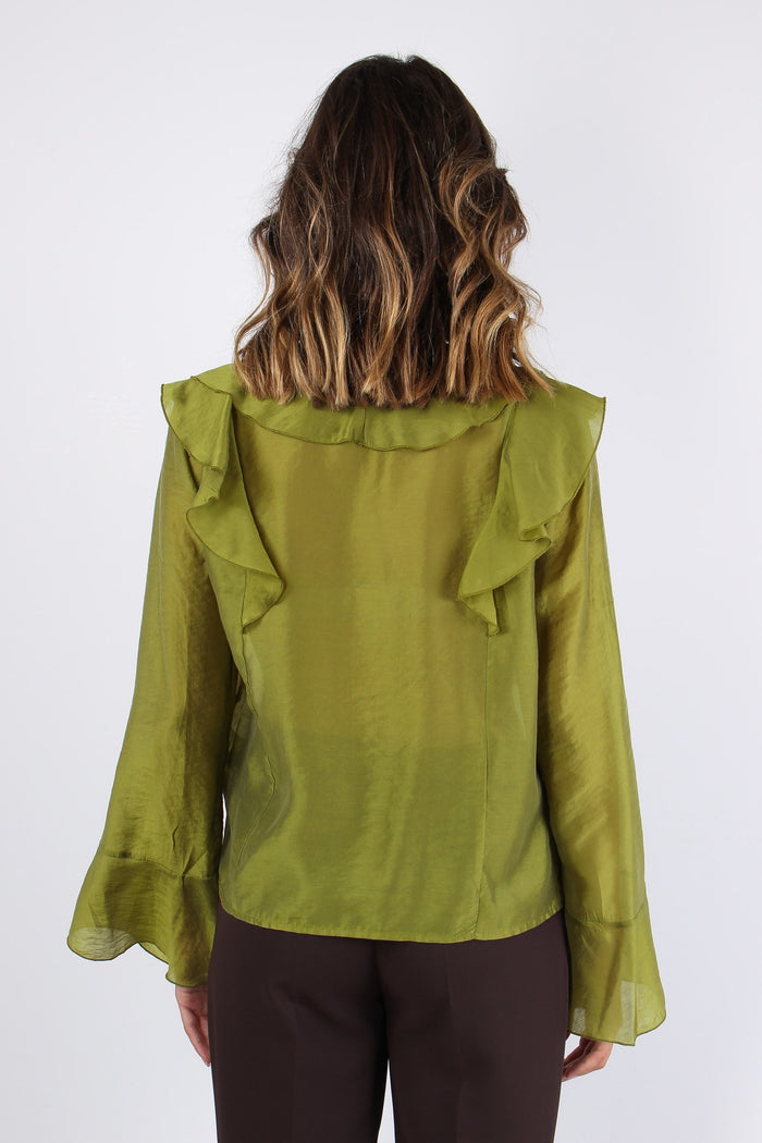 Camicia Rouge Mussola Verde Acido-4