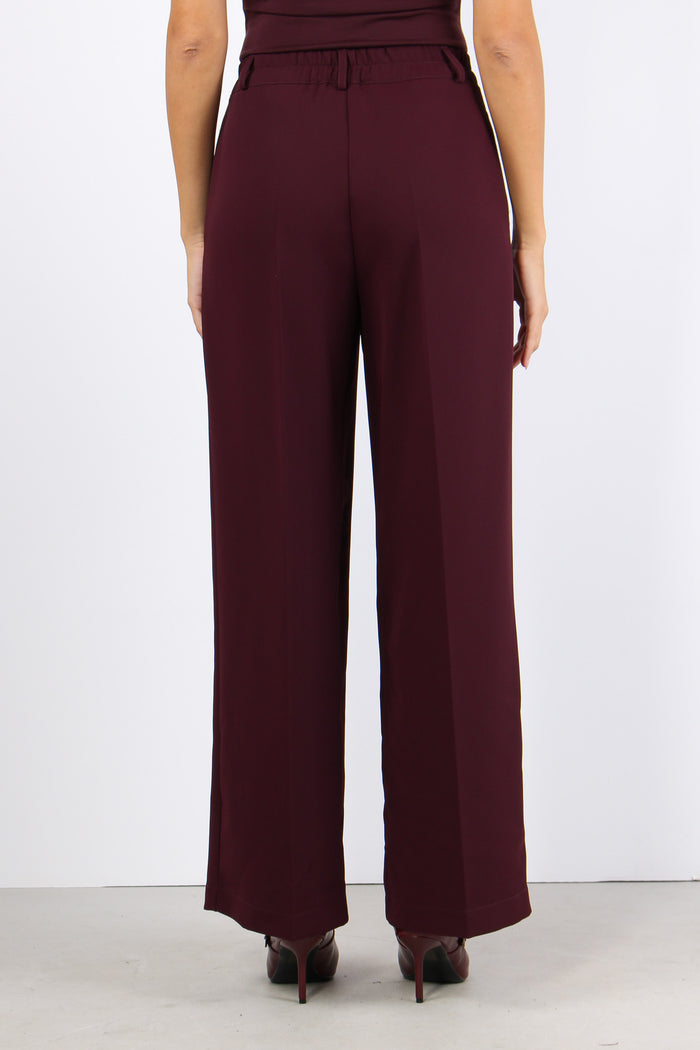 Pantalone Palazzo Fluido Bordeaux-4