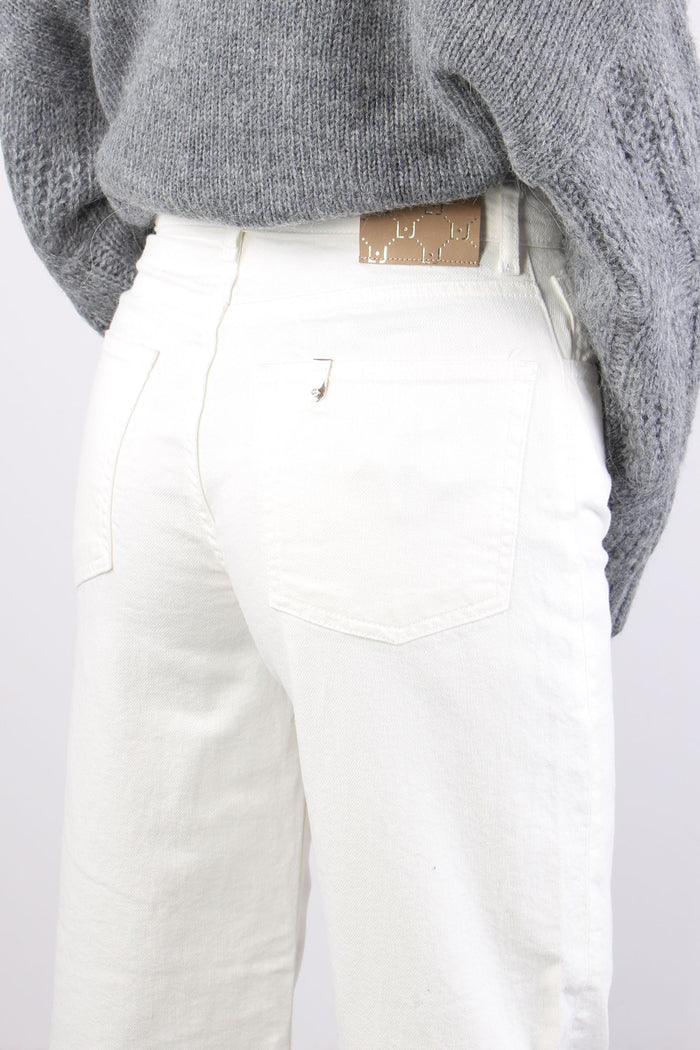 Pantalone Bull Gamba Dritta Bianco Lana-7