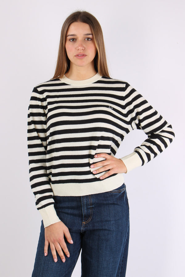 Maglia Girocollo Riga Bianco/nero