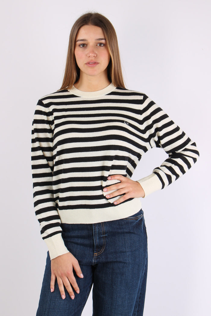 Maglia Girocollo Riga Bianco/nero