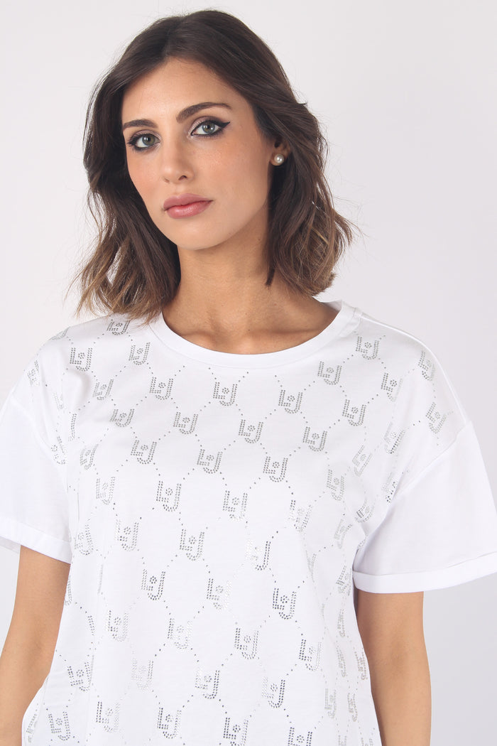 T-shirt Scatoletta Logo Allove Bianco Liujo-8