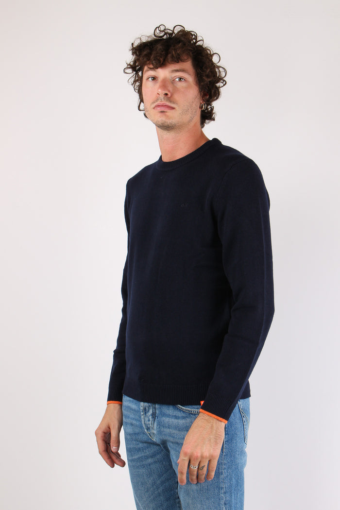 Maglia Lana Logo Navy Blue-4