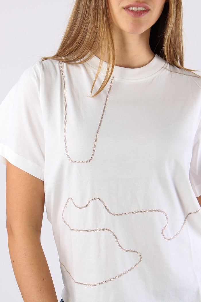 T-shirt Ricamo Organza Off White-8