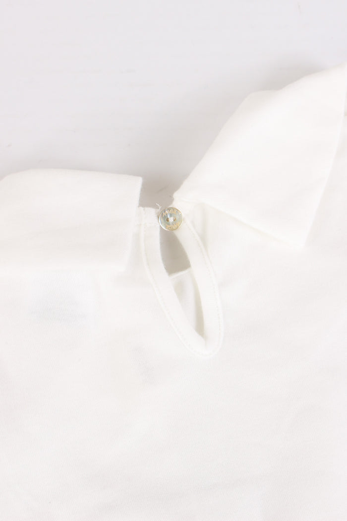 T-shirt Colletto Caldo Cotone Latte-5