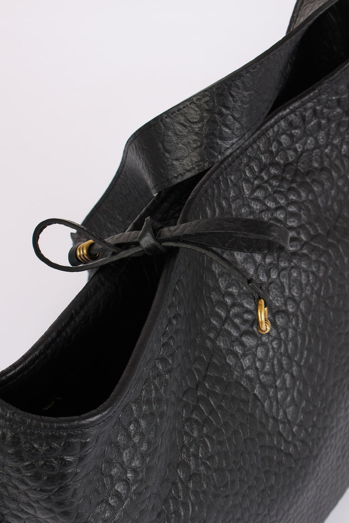 Carla Hobo Tracolla Pelle Martellata Nero-4