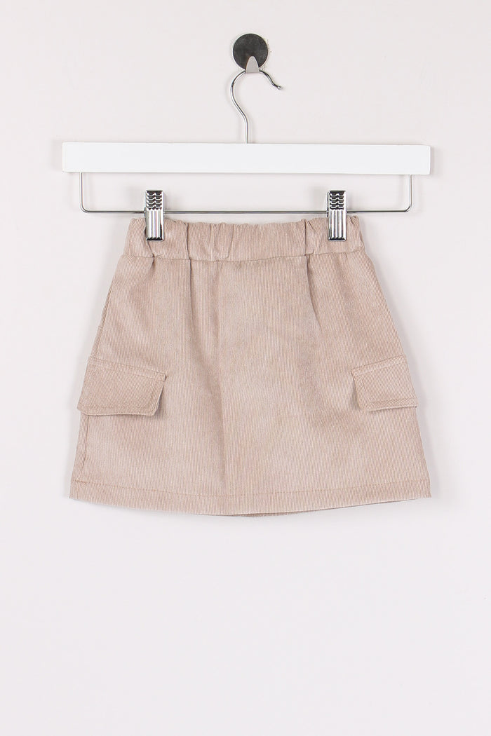 Gonna Velluto Liscio Beige-3