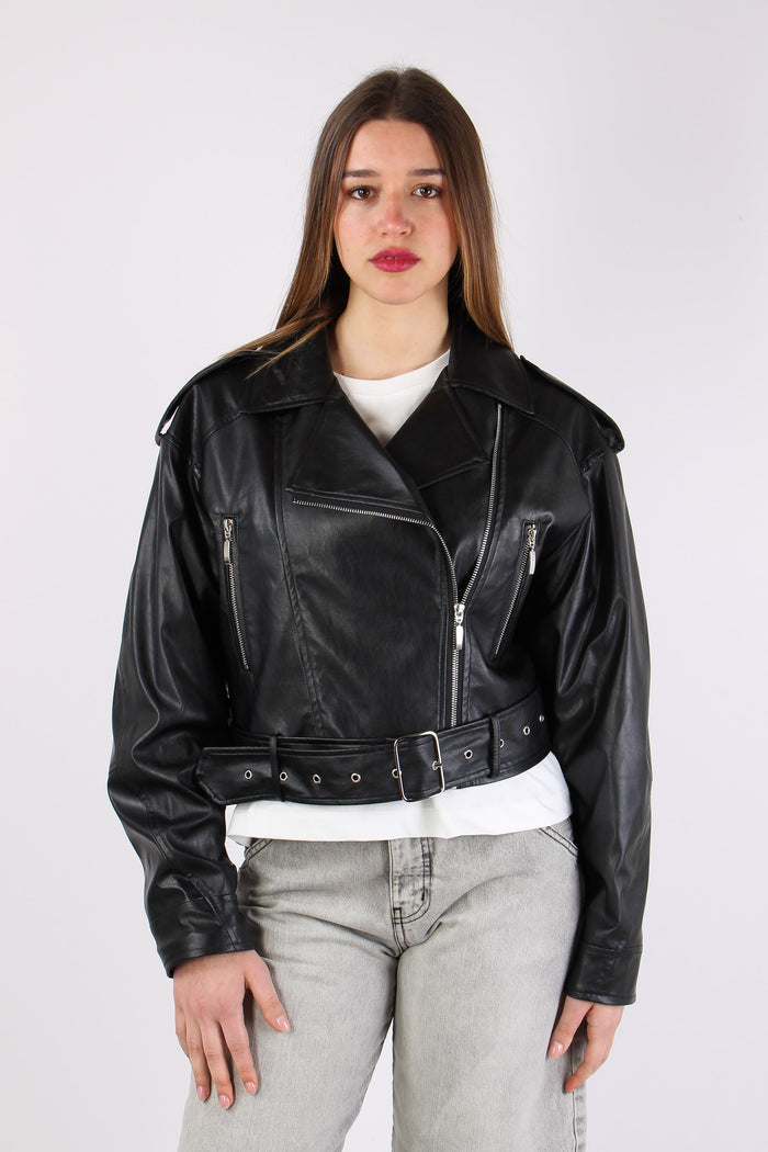 Chiodo Over Ecopelle Nero-3