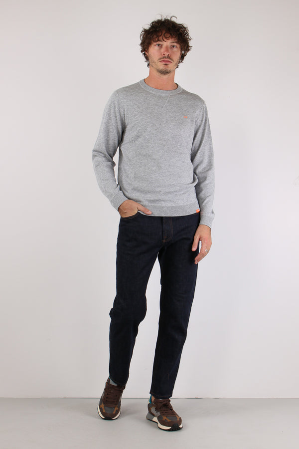 Maglia Girocollo Effetto Felpa Grigio