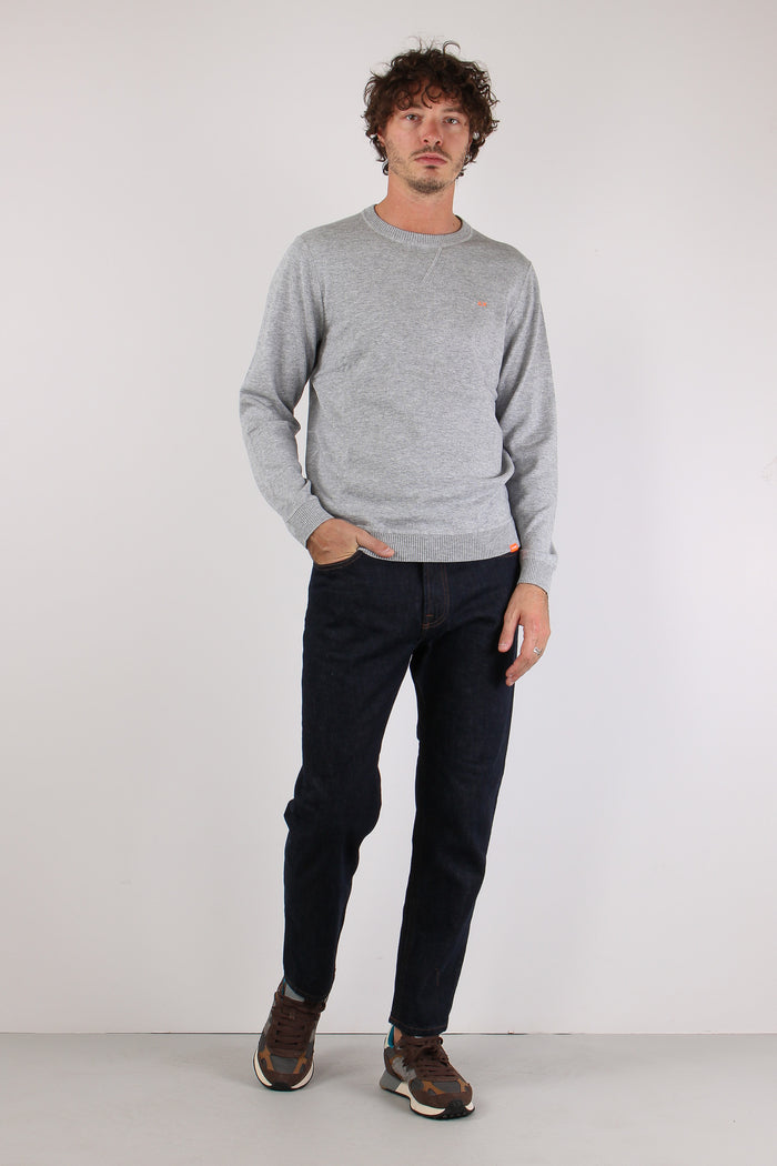 Maglia Girocollo Effetto Felpa Grigio