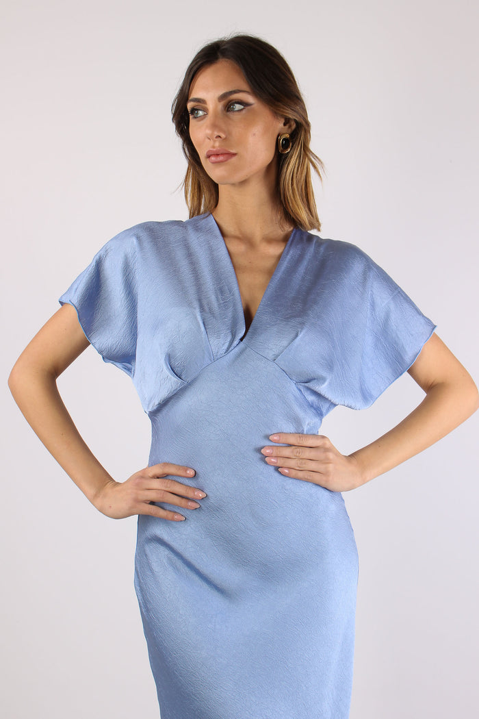 Abito Manica Aletta Crikle Azzurro-6