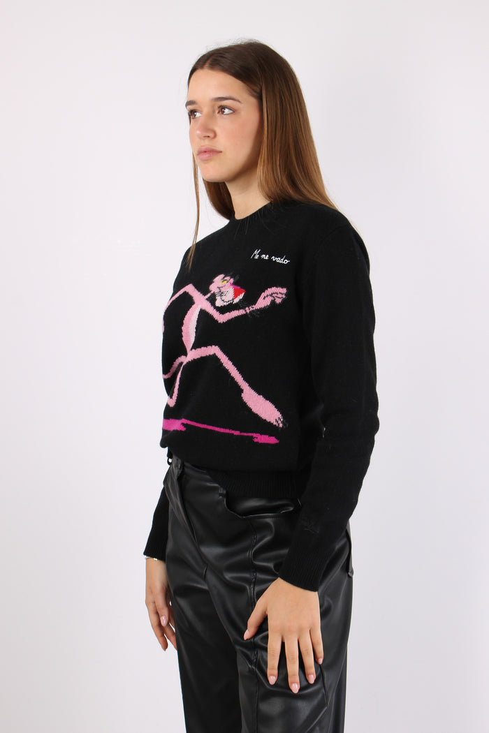 Girocollo Pantera Rosa Nero-5