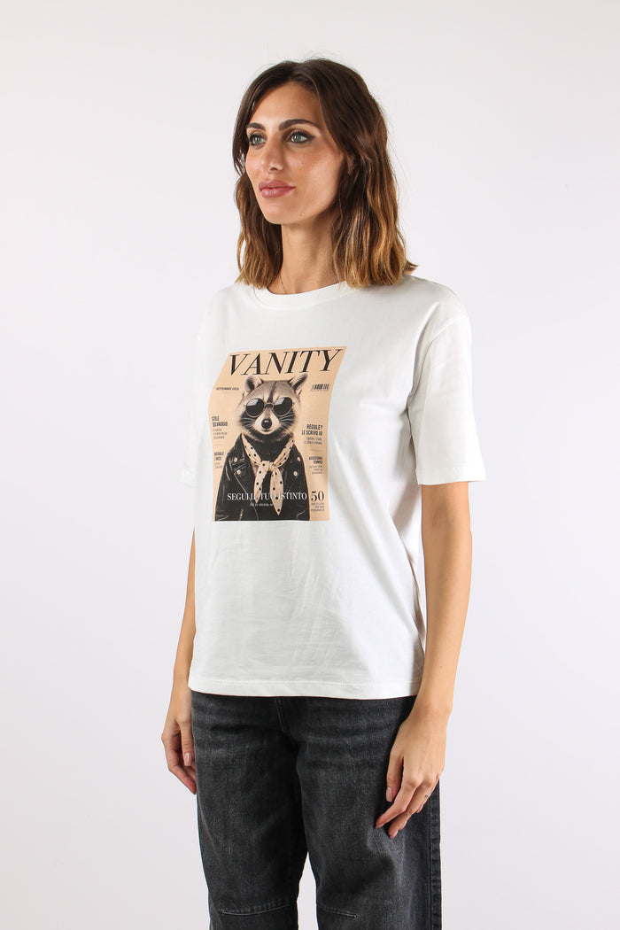 T-shirt Stampa Vanity Procione Bianco-3