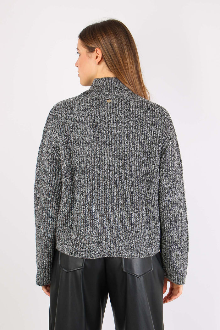 Maglia Collo Alto Nero/star White-5