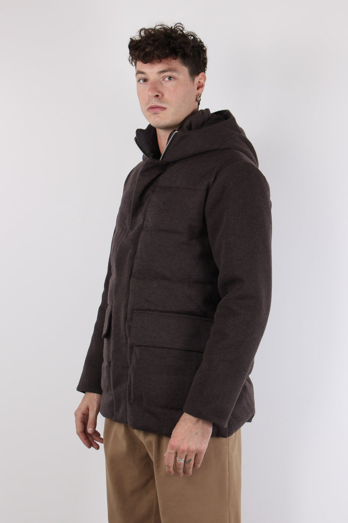 Giaccone Bimateriale Brown-3