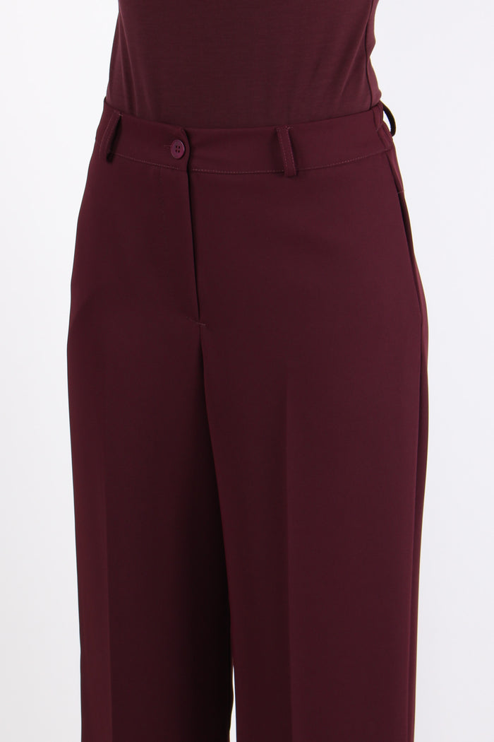Pantalone Palazzo Fluido Bordeaux-6