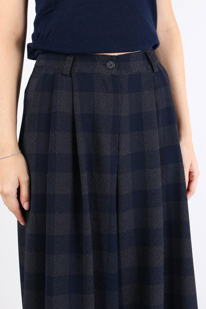 Pantalone Palazzo Quadri Blu/moro-7