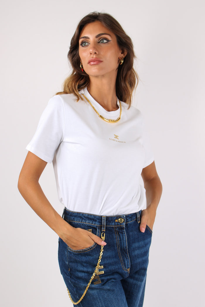 T-shirt Logo Catena Collo Gesso-8
