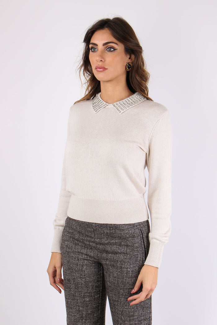 Ventotene Maglia Lana Colletto Grigio Nuvola-3