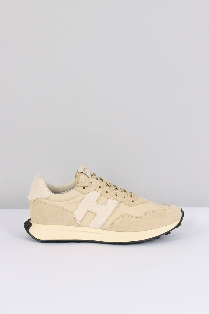 Sneaker Bimateriale Patch Sabbia