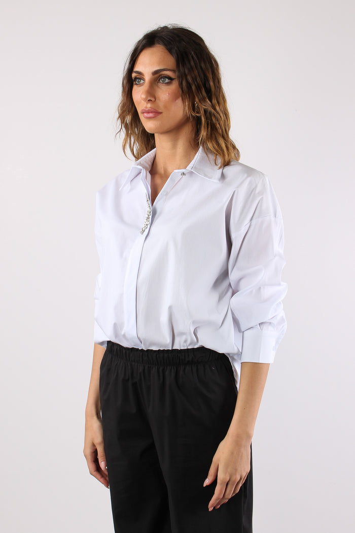 Camicia Over Castone Bianco-4