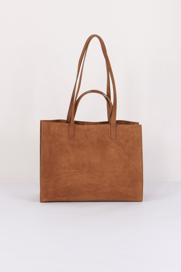 Borsa A Tracolla Suede Cognac-4