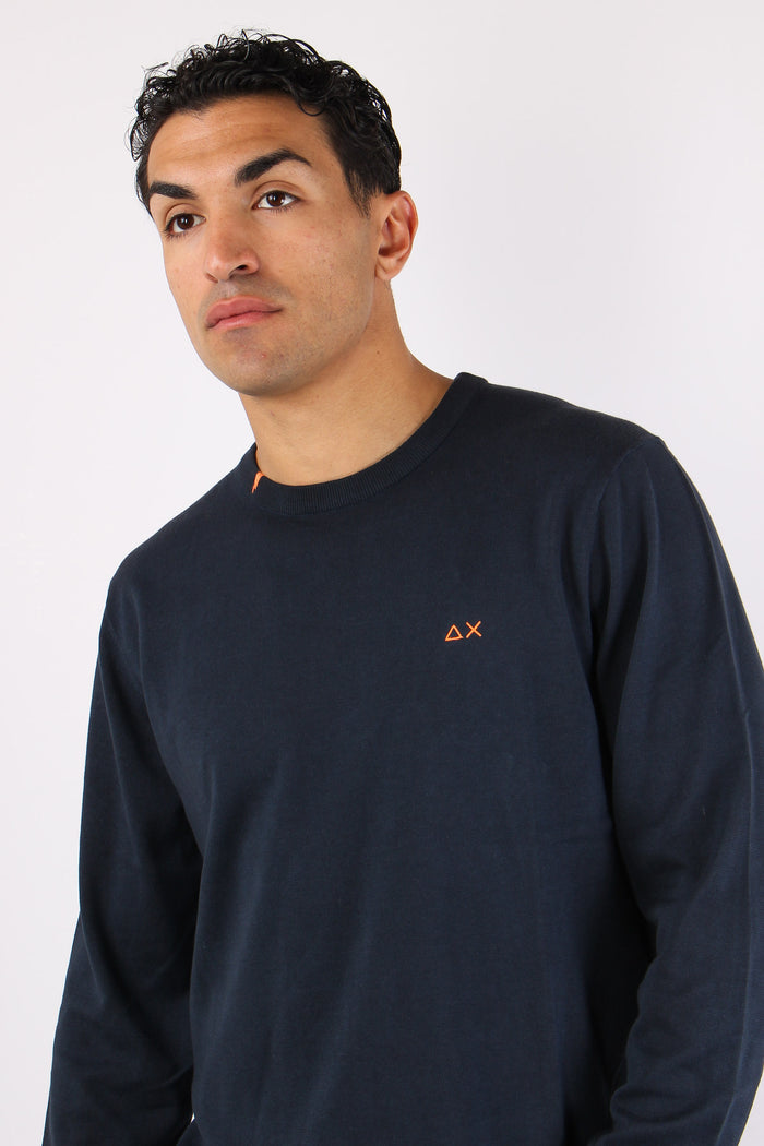 Maglia Basica Cotone Navy Blue-7