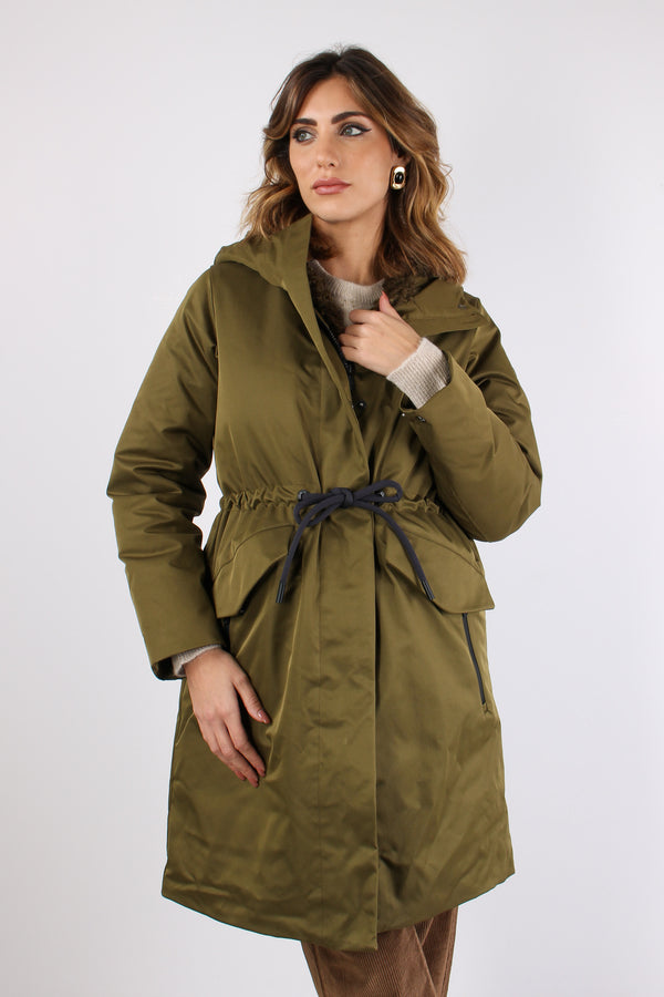 Joel Parka Lungo Interno Teddy Green-2