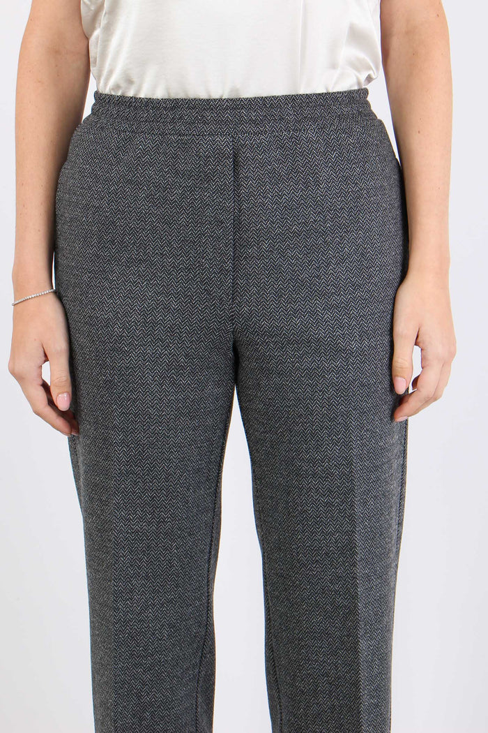 Zelma Pantalone Spinato Jersey Grigio-7