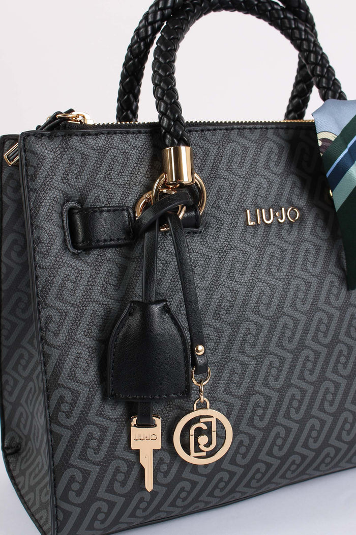 Mini Shopping Logo Monogram Nero-6