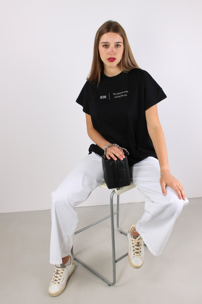 T-shirt Over Scritta Black/white