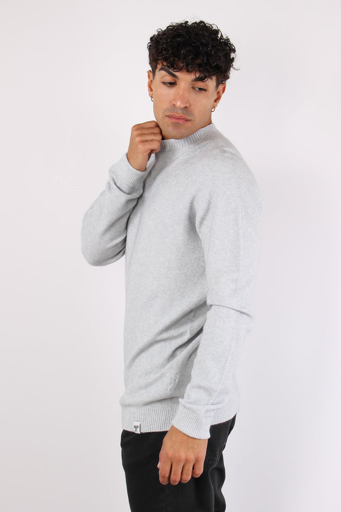 Maglia Girocollo Punto Riso Grigio Perla-2