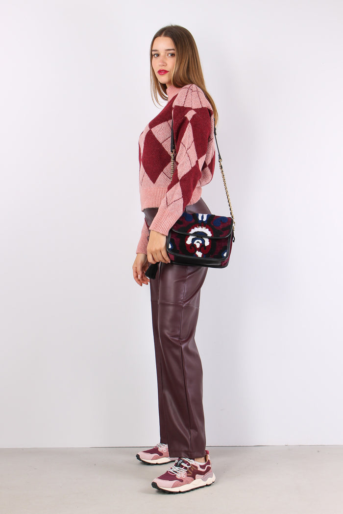 Maglia Collo Vulcano Inatarsi Rosa/bordeuax-7