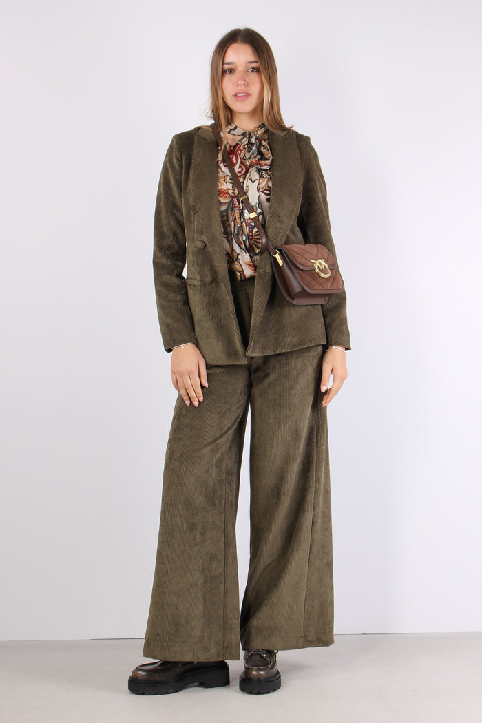 Giacca Doppiopetto Velluto Cos Militare-3