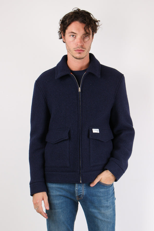 Giubbotto Corto Lana Blu