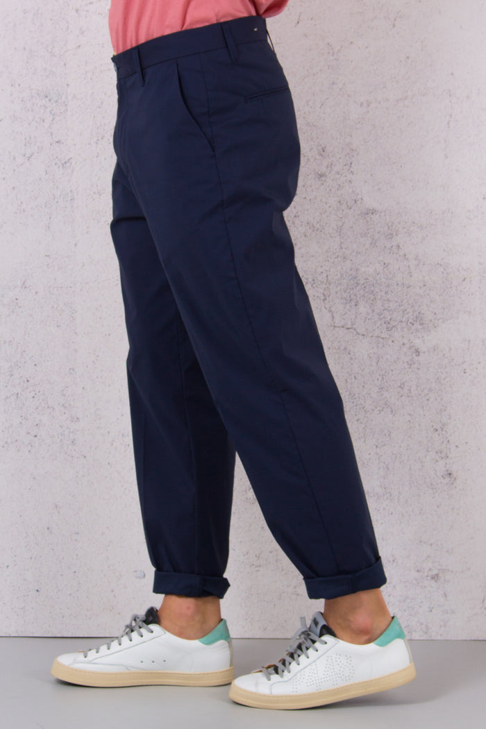 Pantalone Cropped Stretch Blu-4