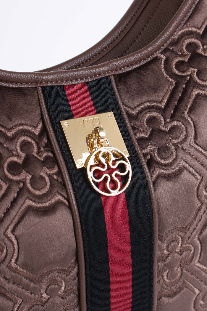 Cate Hobo Velluto Jacquard Taupe/multicolor-8