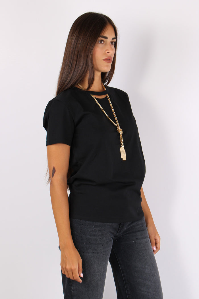 Monile T-shirt Catena Collo Black-4