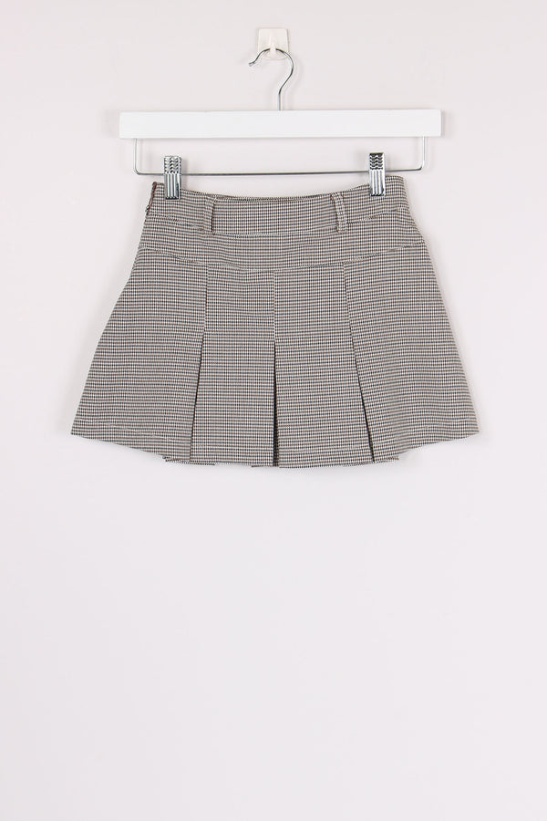 Gonna Pieghe Pied De Poule Caffe-2