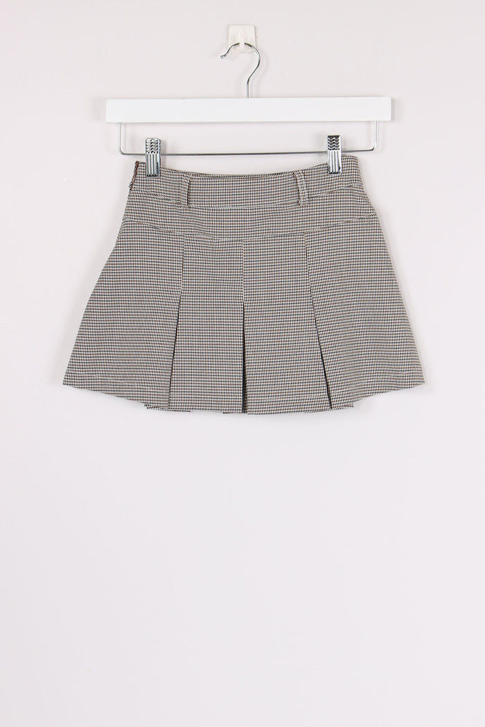 Gonna Pieghe Pied De Poule Caffe-2