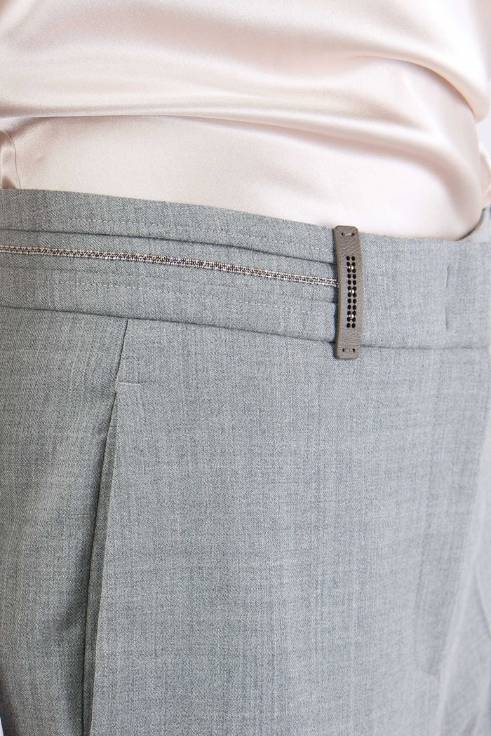 Pantalone Banda Monile Grigio-3