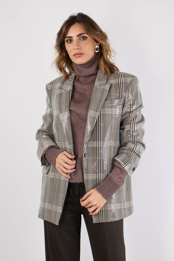 Giacca Galles Paillettes Tartan-2